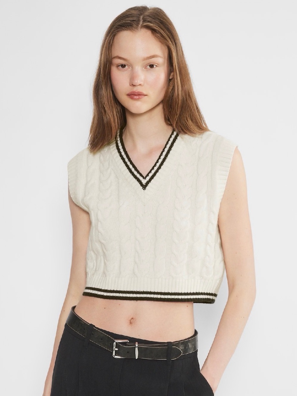 Aritzia Sunday Best Winston Cable Knit Sweater Vest XS